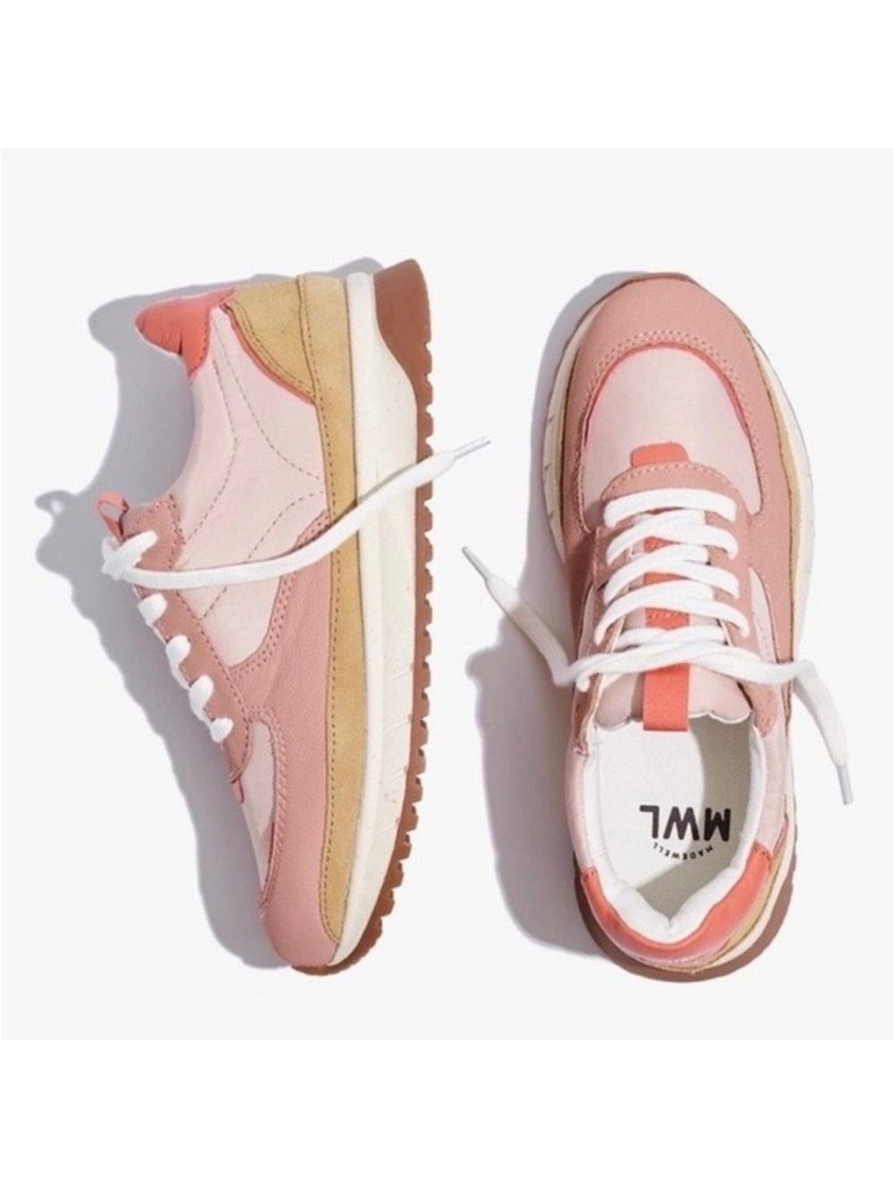 Madewell Kickoff Trainer Sneakers Pink Nubuck Platform 7M